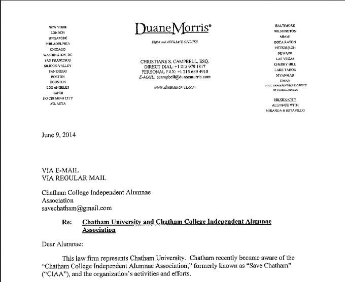 Chatham+University+issues+cease+and+desist+to+Independent+Alumni+Association