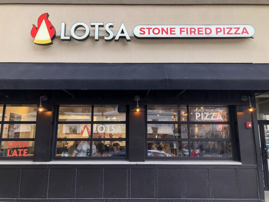 The Lotsa Stone Fired Pizza store front on Forbes Avenue in Oakland.
Photos by Jesse Solomon.