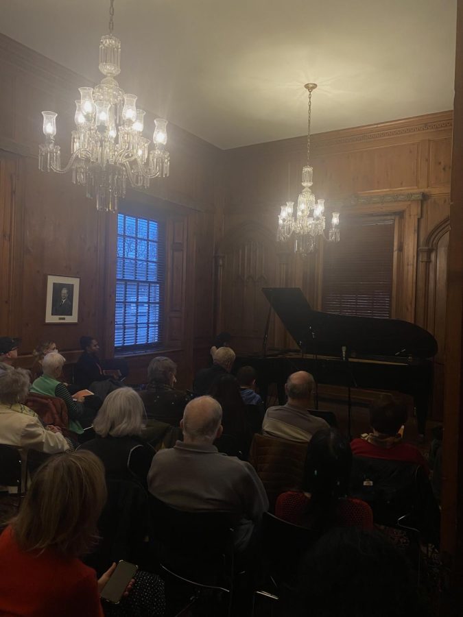 Melody S. Quah performs her Recital of Homages on the piano on Friday, Jan. 20 in the Founders Room in the Laughlin Music Hall. Photo Credit: Josie Barton