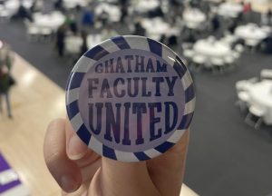 Chatham Faculty United pin.