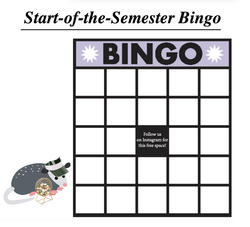 Start-of-the-semester bingo