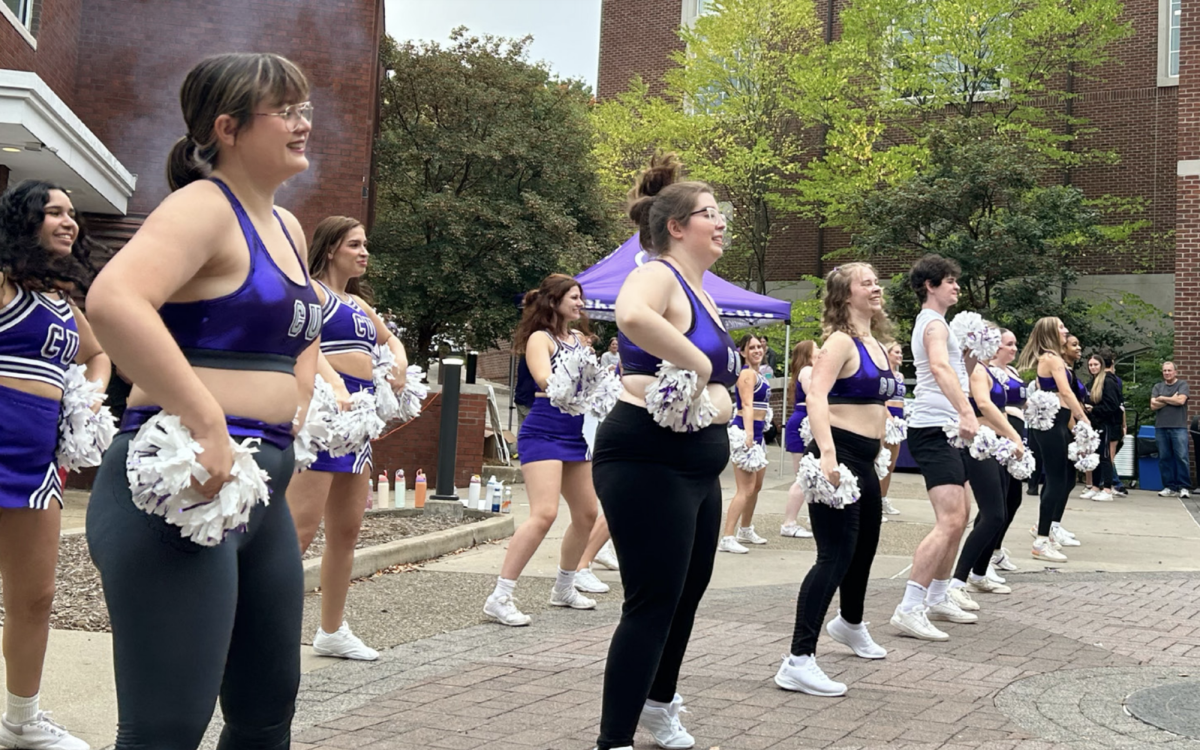 Chatham’s cheer and dance teams perform at the tailgate before the Homecoming volleyball game on Sept. 28.