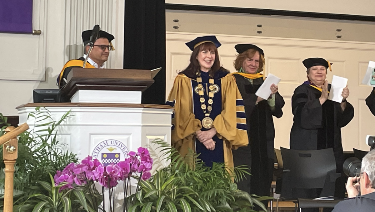 President Phillips receives the presidential medal during her investiture on Oct. 13, 2023.