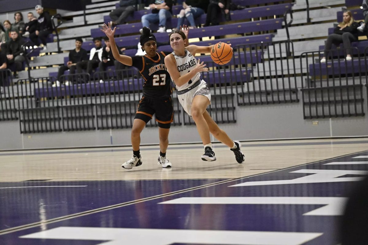 Graduate student Ashlie Louden drives to the basket. Photo Credit: Chatham Athletics