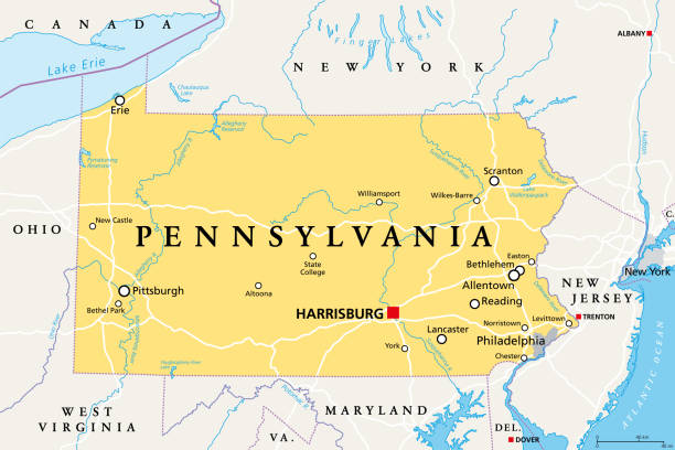 Map of Pennsylvania. Photo courtesy of Getty Images.