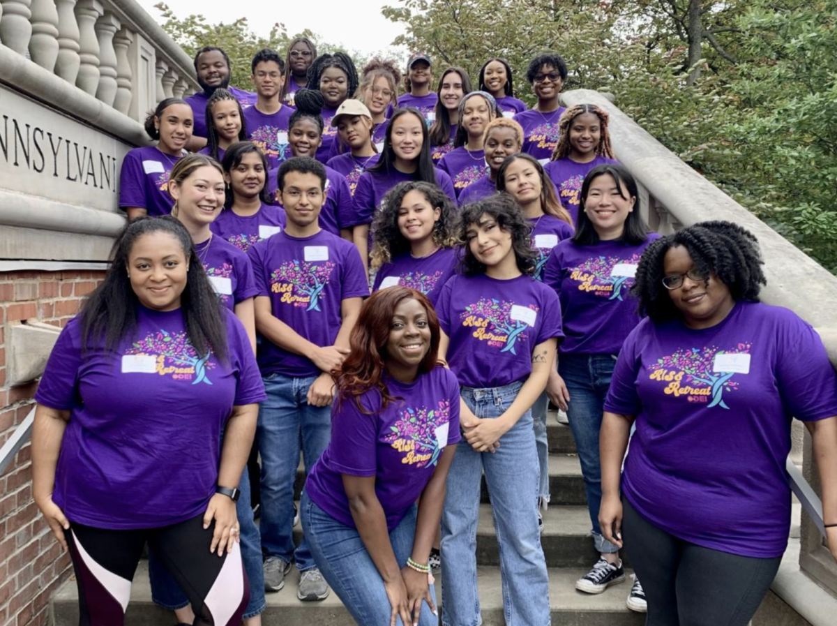 Madison Stokes ‘26 (top right) stands with the RISE 2022 mentors and mentees on the Mellon stairs. Photo courtesy of the RISE Retreat Planning Committee. 