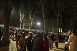 Tens of thousands of people gathered around the stage at Gobbler's Knob awaiting Punxsutawney Phil's proclamation for 2025. 