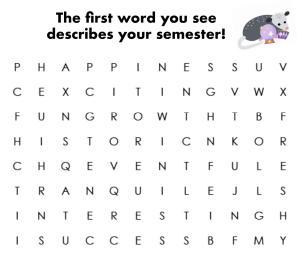 The first word you see describes your next semester at Chatham