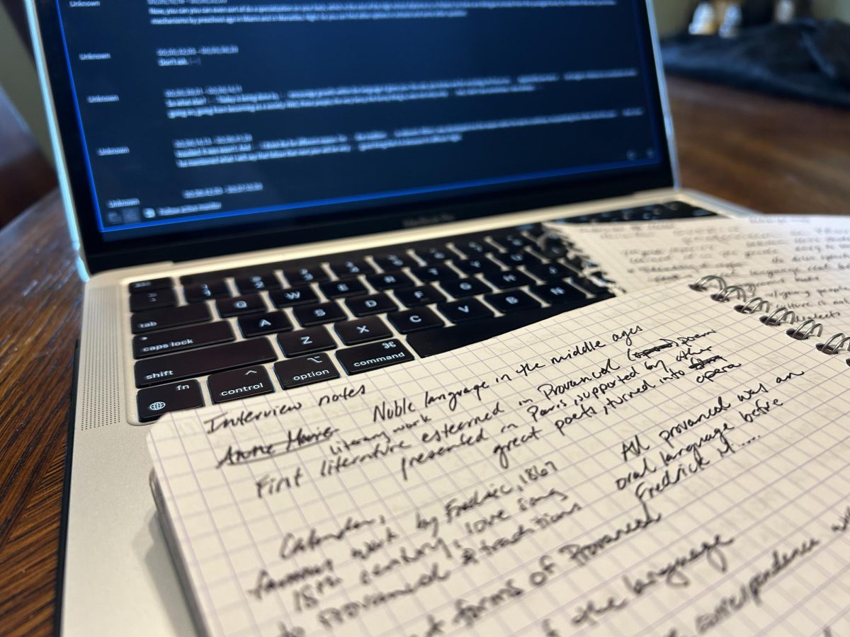 Naccarato transcribes her interviews with Adobe Premiere Pro after reconsidering how Otter.ai, an AI transcription software, is causing harm.