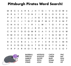 Pittsburgh Pirates word search 