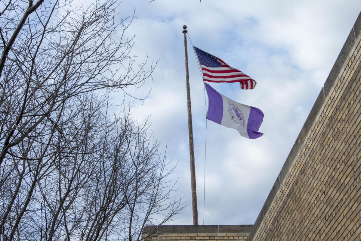 A U.S. and a Chatham flag fly at Chatham Eastside.