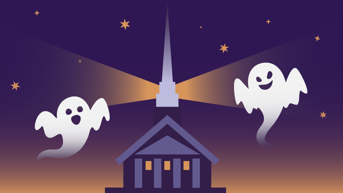 Ghosts haunt above the Campbell Memorial Chapel.