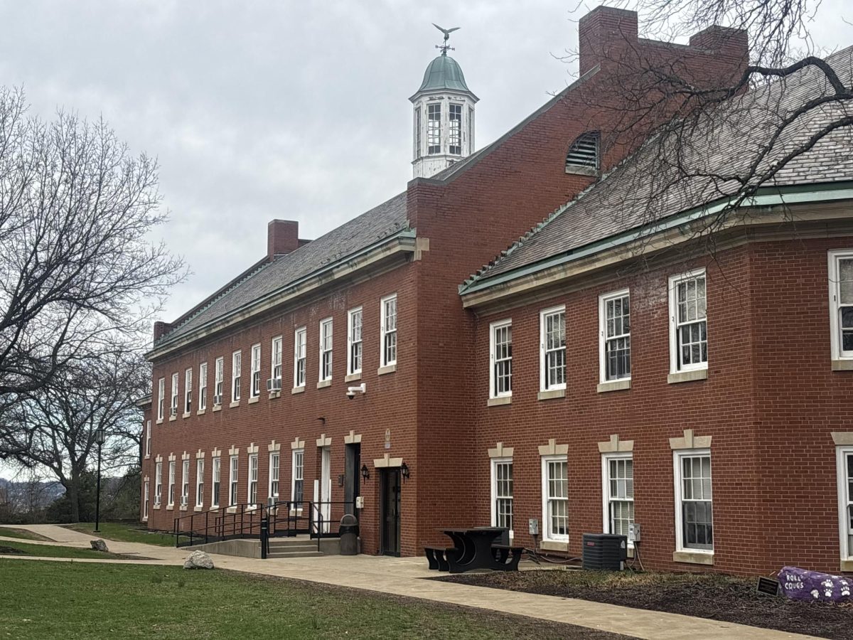 Falk Hall entrance from the Shadyside campus quad.