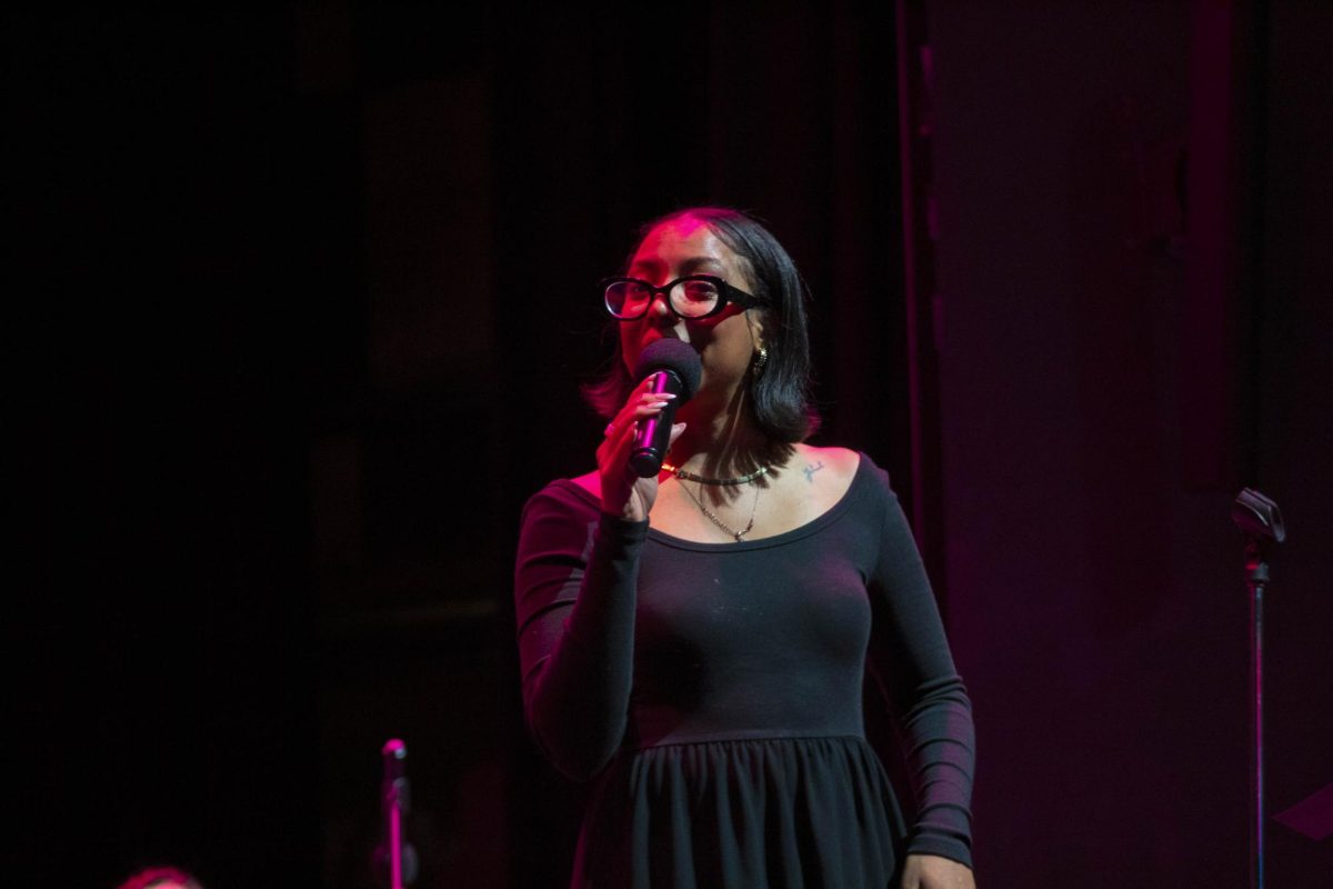 Nancy singing during her performance on Feb. 27, 2026.