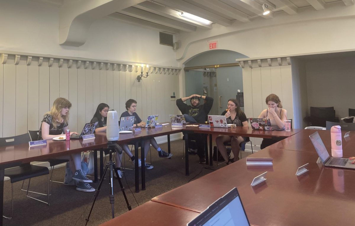 Chatham Student Government (CSG) members at the weekly CSG meeting on Thursday, April 2. 