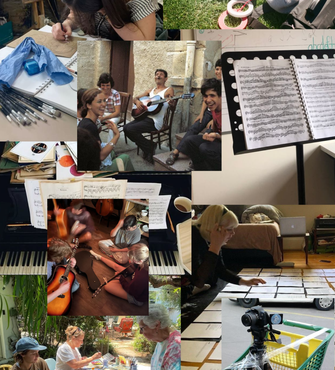 A collage encapsulates the beauty of music creation. 